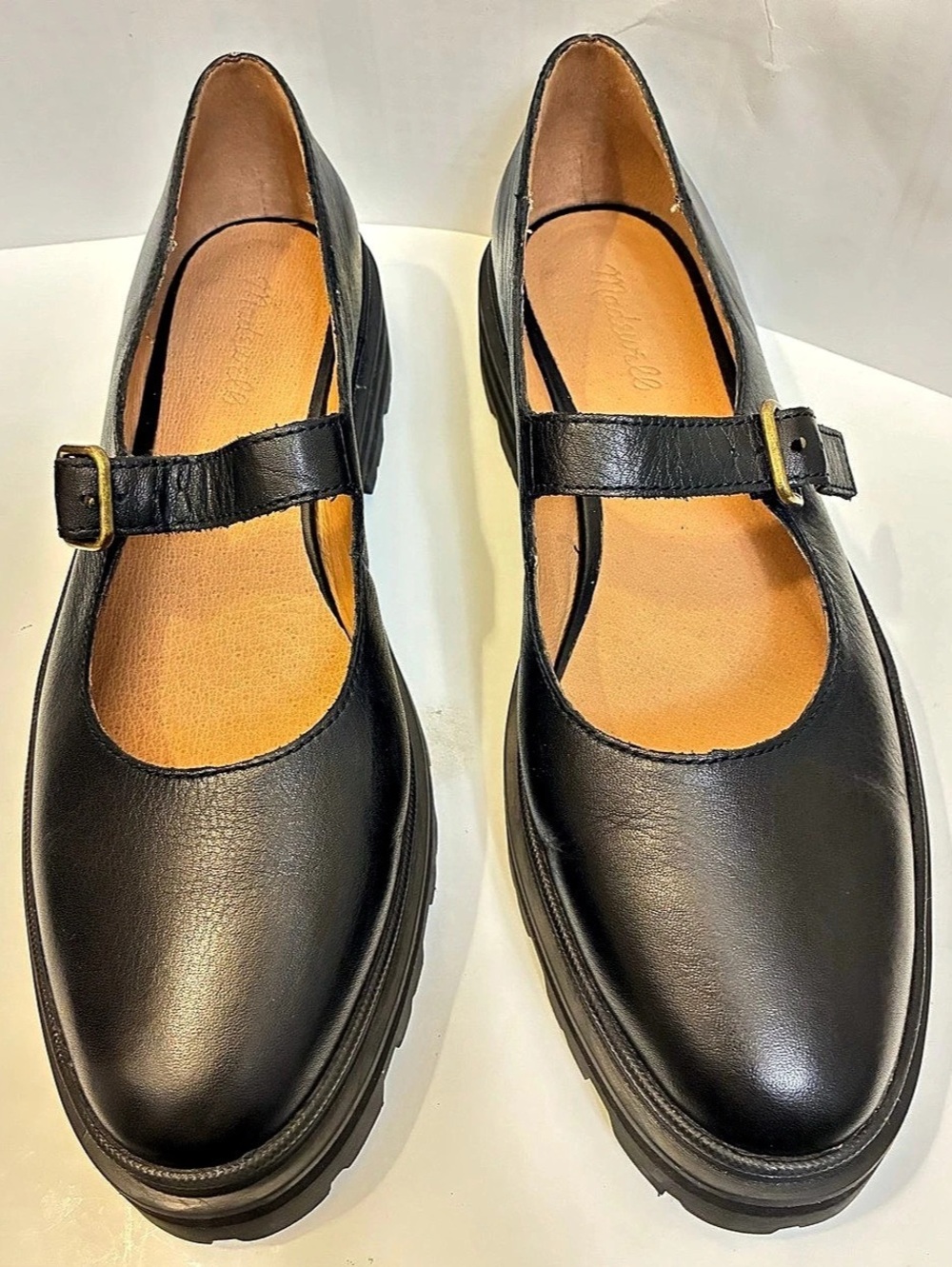 Madewell Mary Jane lug sole shoes Black Leather Mary Jane Shoes US 10 Like New